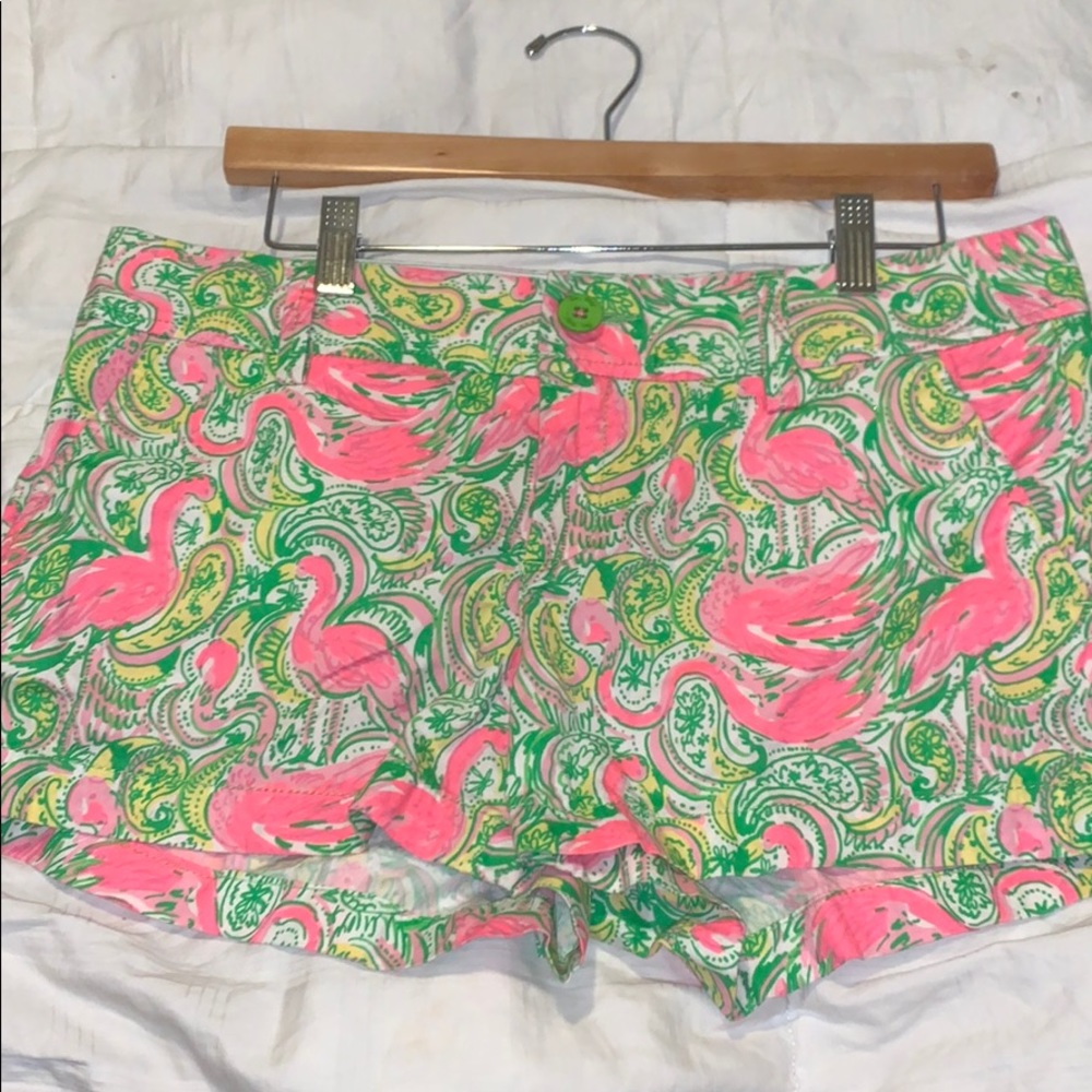 Lilly Pulitzer Walsh Shorts with Flamingos